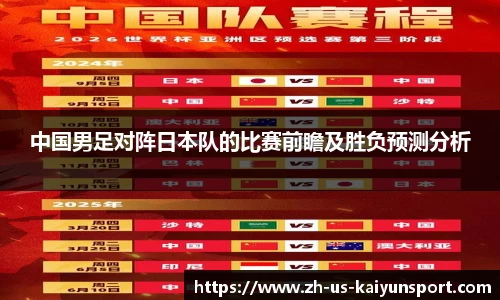 中国男足对阵日本队的比赛前瞻及胜负预测分析